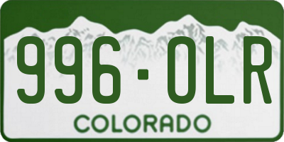 CO license plate 996OLR