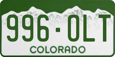 CO license plate 996OLT