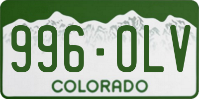 CO license plate 996OLV