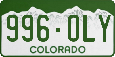 CO license plate 996OLY
