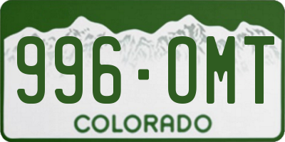 CO license plate 996OMT