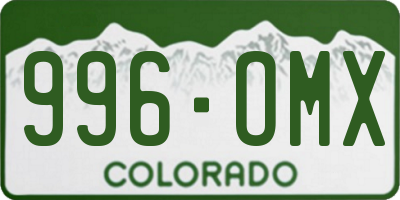 CO license plate 996OMX