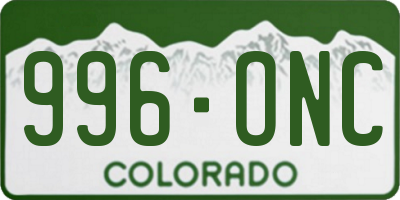 CO license plate 996ONC