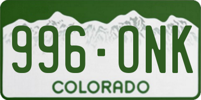 CO license plate 996ONK