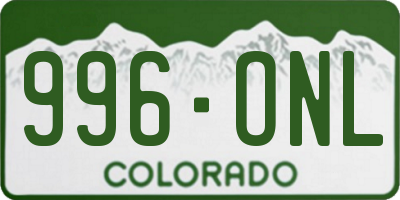 CO license plate 996ONL