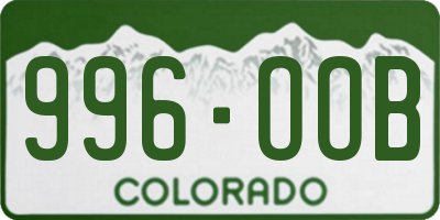 CO license plate 996OOB