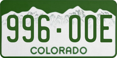 CO license plate 996OOE