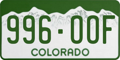 CO license plate 996OOF