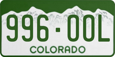 CO license plate 996OOL