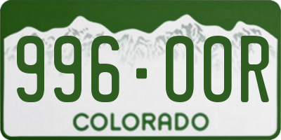 CO license plate 996OOR