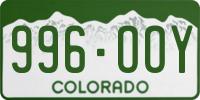 CO license plate 996OOY