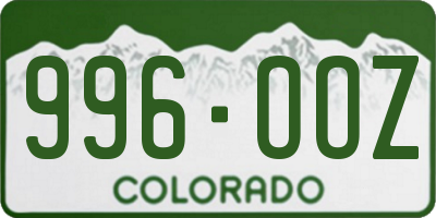 CO license plate 996OOZ