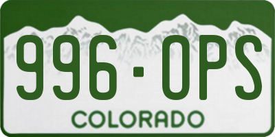 CO license plate 996OPS