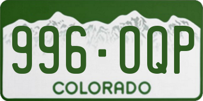 CO license plate 996OQP