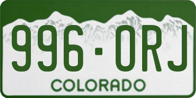 CO license plate 996ORJ
