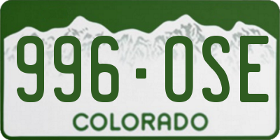 CO license plate 996OSE