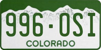CO license plate 996OSI
