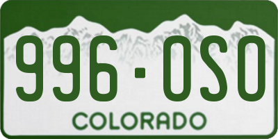 CO license plate 996OSO