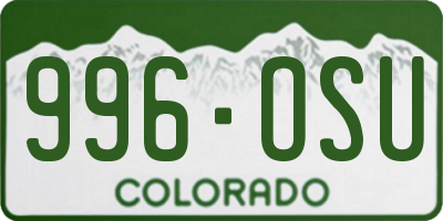 CO license plate 996OSU
