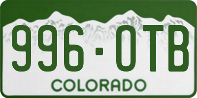 CO license plate 996OTB
