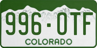 CO license plate 996OTF