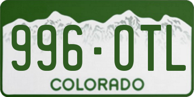 CO license plate 996OTL