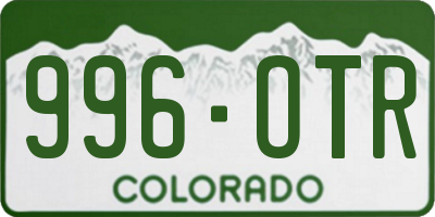 CO license plate 996OTR