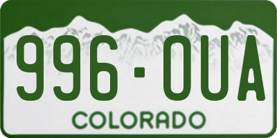 CO license plate 996OUA