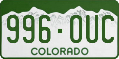 CO license plate 996OUC