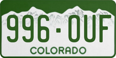 CO license plate 996OUF