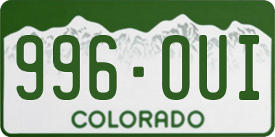 CO license plate 996OUI