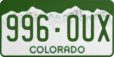 CO license plate 996OUX