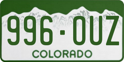 CO license plate 996OUZ
