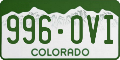 CO license plate 996OVI