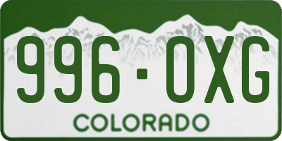 CO license plate 996OXG