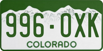 CO license plate 996OXK