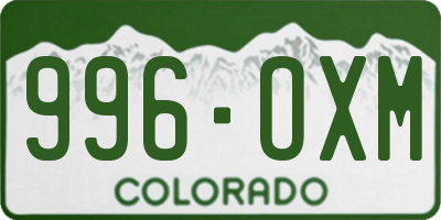 CO license plate 996OXM
