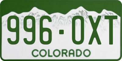 CO license plate 996OXT