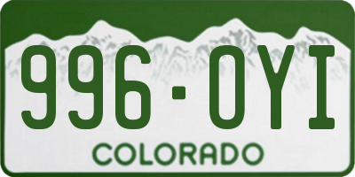 CO license plate 996OYI