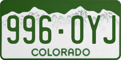 CO license plate 996OYJ