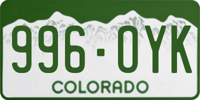 CO license plate 996OYK