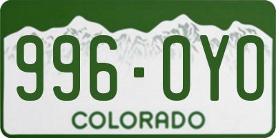 CO license plate 996OYO