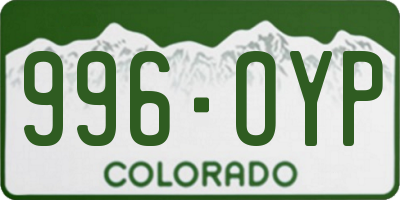 CO license plate 996OYP
