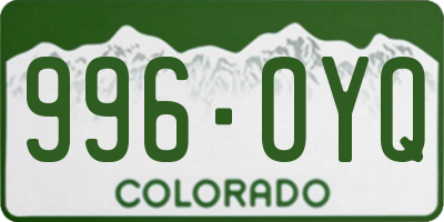 CO license plate 996OYQ