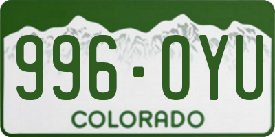 CO license plate 996OYU