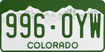 CO license plate 996OYW