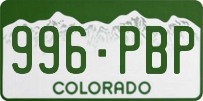 CO license plate 996PBP
