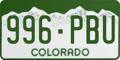 CO license plate 996PBU