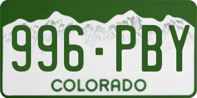 CO license plate 996PBY