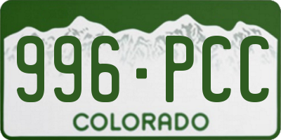 CO license plate 996PCC